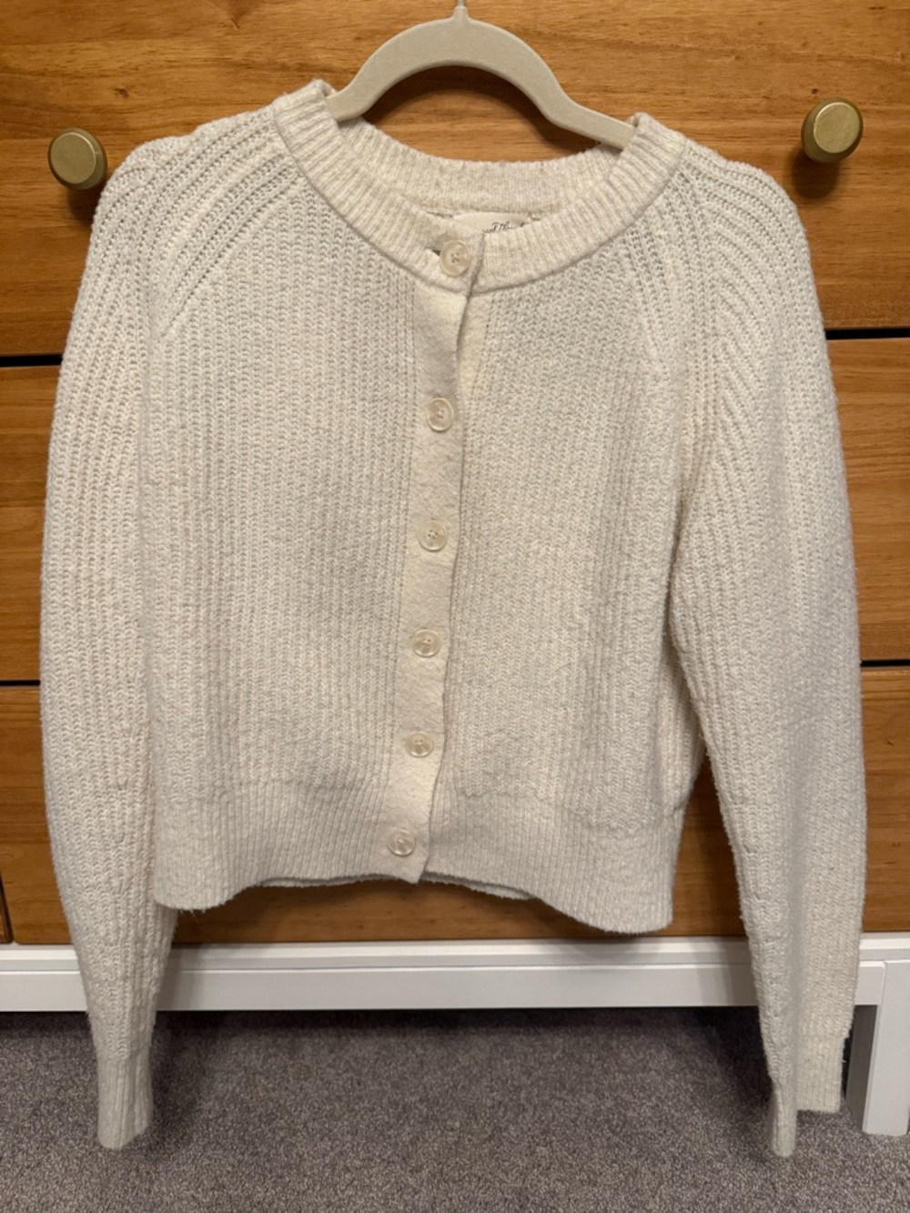 Universal Thread Ivory Button-Front Knit Cardigan